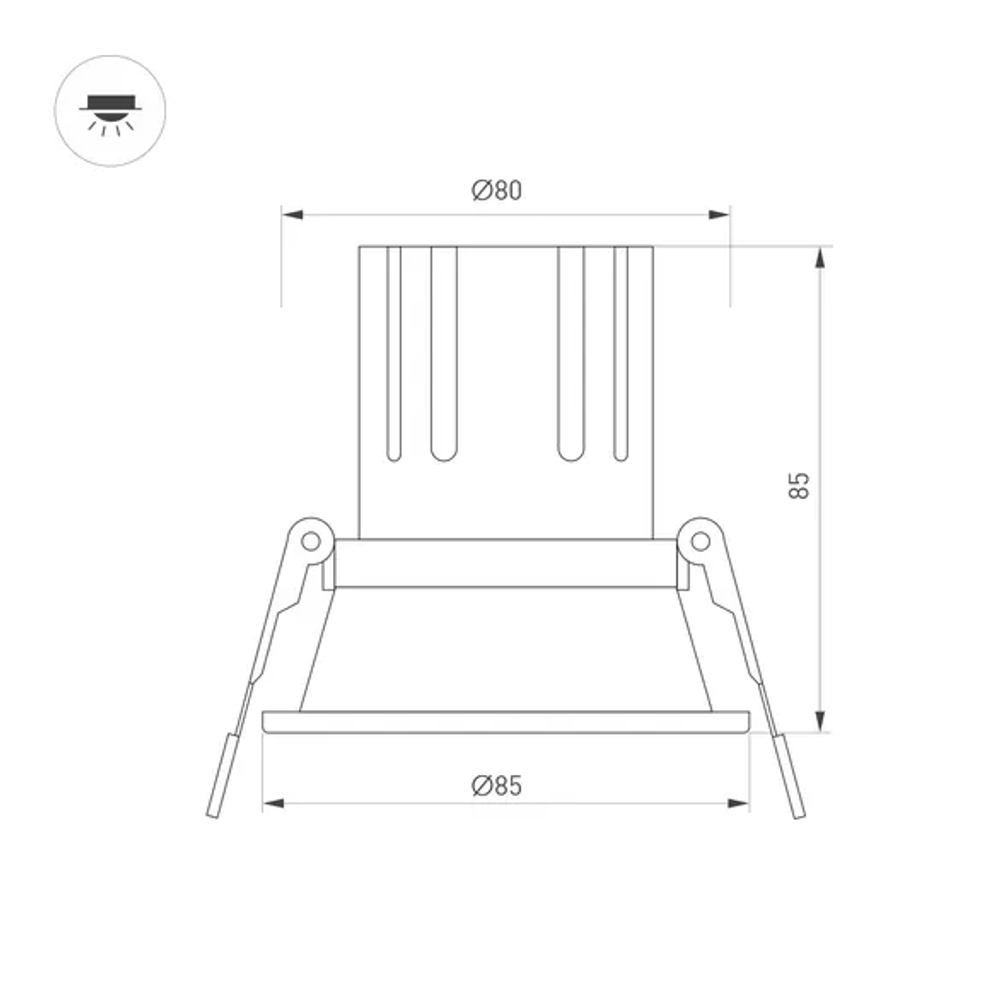 Светильник MS-FLOW-BUILT-R85-12W Warm3000 (BK, 15 deg, 230V) (Arlight, IP20 Металл, 5 лет) 061242