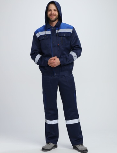 Костюм Нейч-2 СОП с капюшоном (тк.Смесовая,210) п/к, т.синий/васильковый