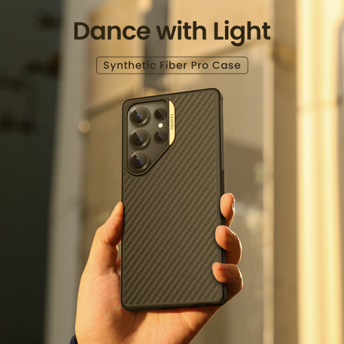 Чехол с MagSafe покрытый углеродным волокном от Nillkin для Samsung Galaxy S25 Ultra, серия Synthetic Fiber Pro Magnetic Case