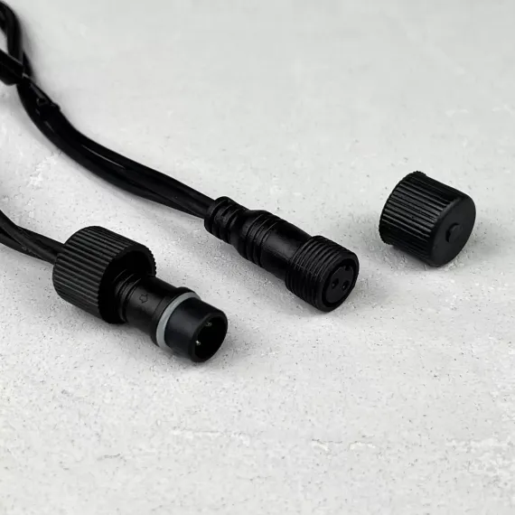 Гирлянда Нить 10 м., желтый, 220В, 75 LED, Провод Черный Каучук, IP65, LTC (LL75-1-2Y)