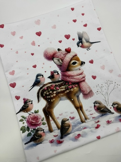 Футер 2-нитка купон 70см Олененок и снегири