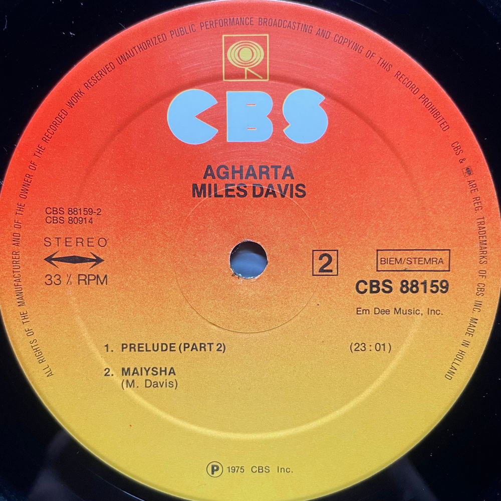 Miles Davis ‎– Agharta 2LP (Голландия 1975г.)