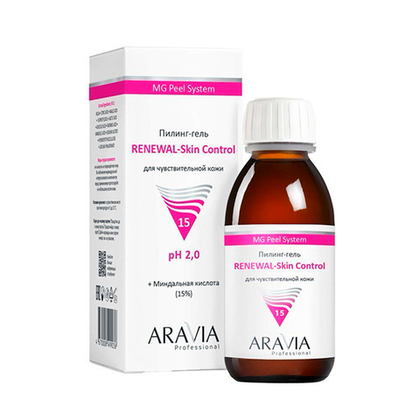 Гель-пилинг для чувствительной кожи с Миндальной кислотой 15% pH 2,0 Aravia Professional Renewal Skin Control 100мл