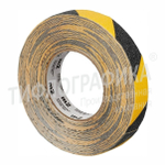 Лента абразивная, противоскользящая шириной 25 мм, самоклеящаяся, (рулон 18,3 м), черно-желтая