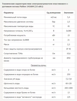 Электронагреватель для бассейна - 15кВт, 380В,подкл.  Ø50мм, Incoloy 825, 0-45 С°, корпус пластик - Pahlen, Швеция