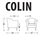 Кресло Epoque Colin Италия, отделка - нат. кожа с напылением ткани и массив с тонировкой, XXCOL101SB/61945