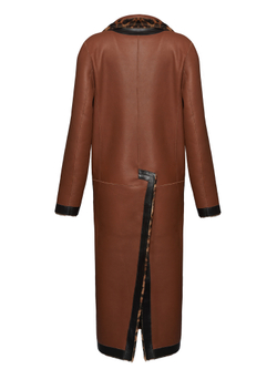 Дубленка леопард двусторонняя без пояса