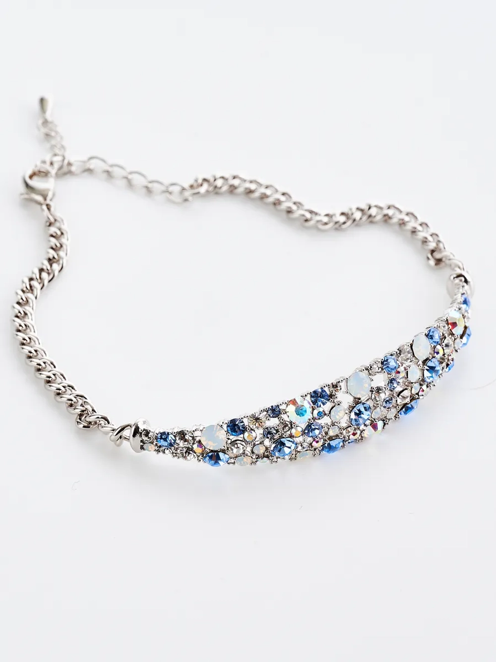 Браслет Россыпь из голубых камней Swarovski
