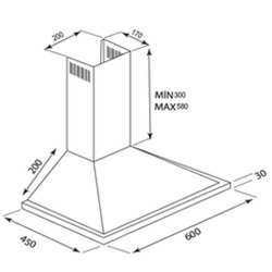 Вытяжка купольная Ginzzu HKH-120 черный 480 м3/час