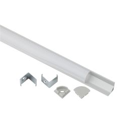 Комплект с угловым анодированным профилем ЭРА 1616R-1m 16х16мм, 1м, серебристый CAB280 | Профили для светодиодных лент