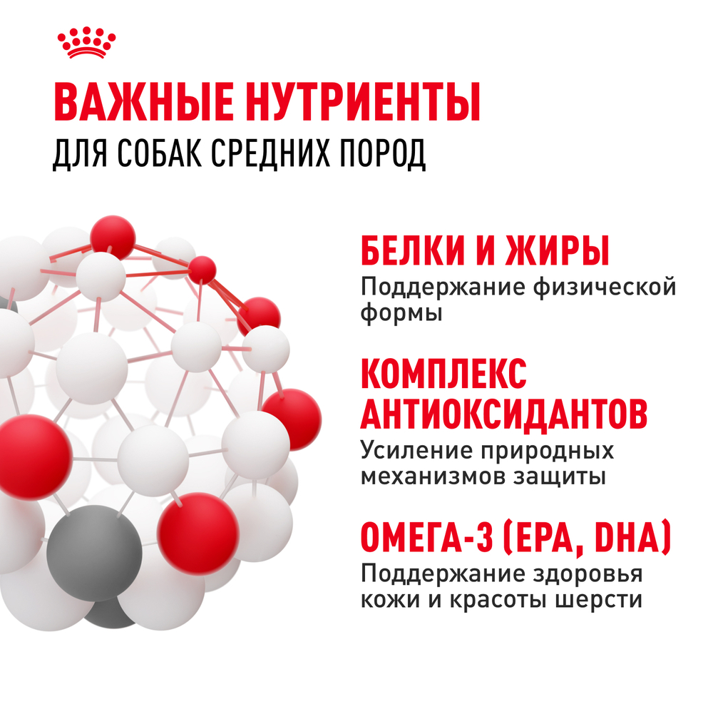 Сухой корм Royal Canin Medium Adult для взрослых собак средних размеров от 12 месяцев до 7 лет 15кг