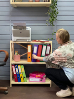 Стеллаж деревянный напольный Юск из массива сосны 3 полки