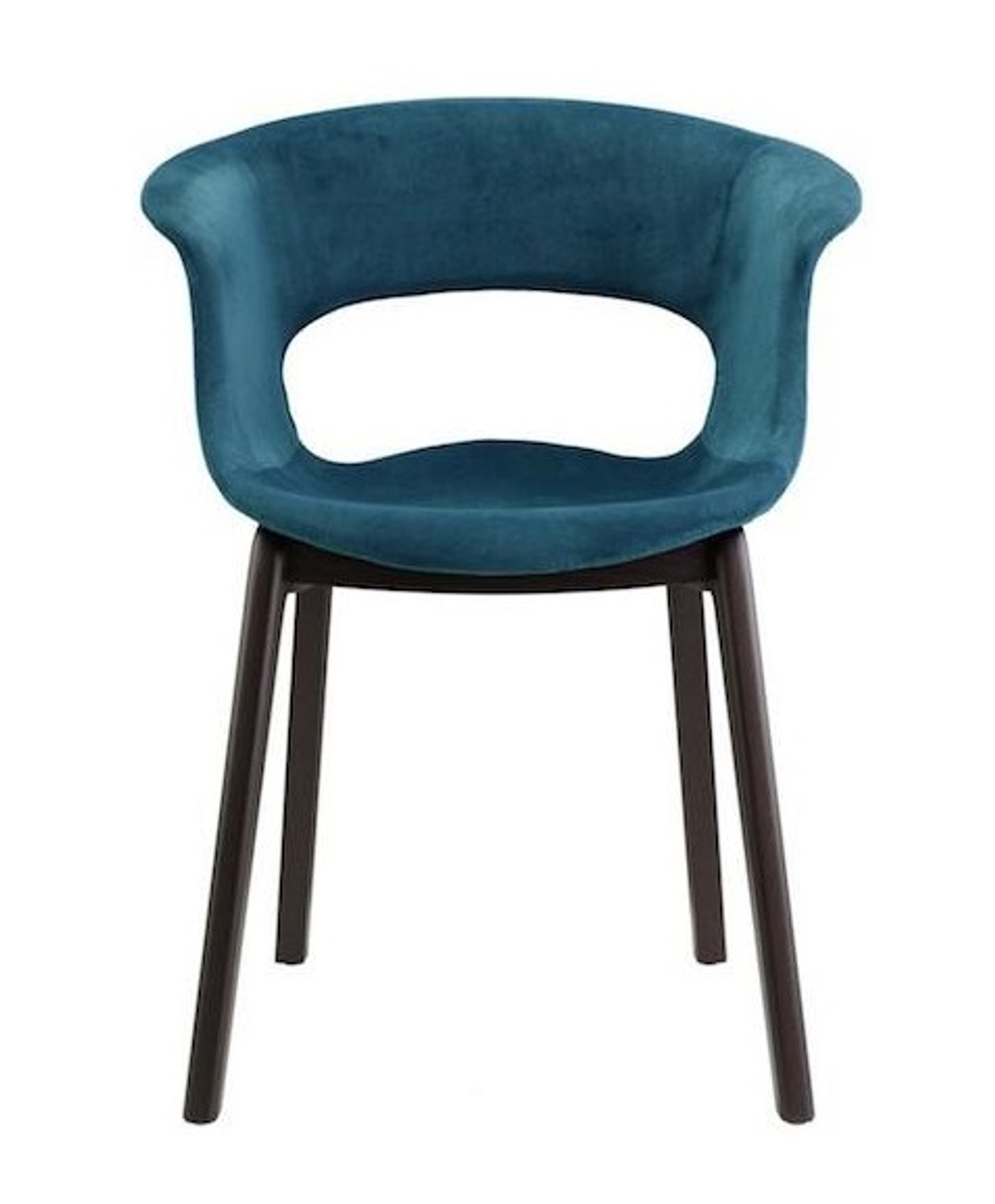 Кресло с обивкой Scab Design Natural Miss B Pop, венге, морская волна