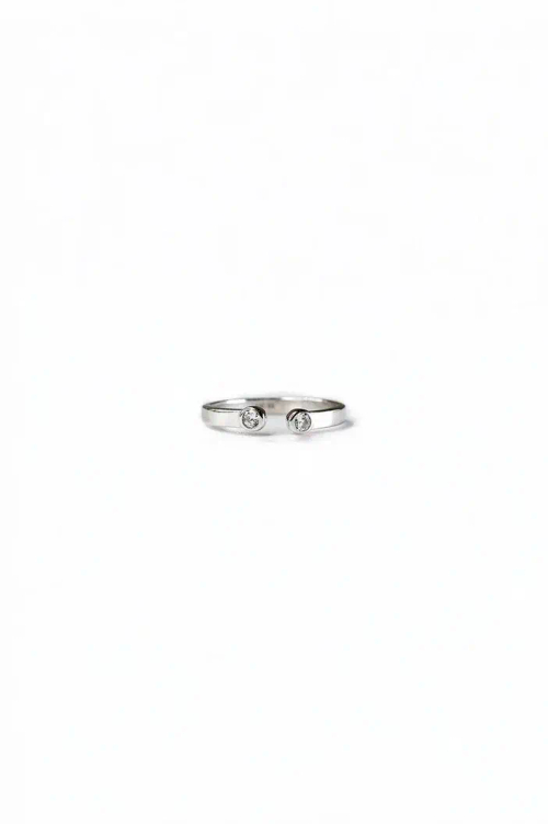 Фаланговое незамкнутое кольцо с фианитами