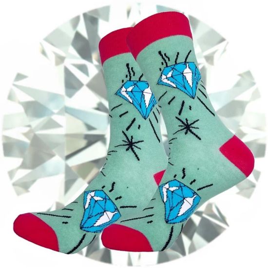 Носки "Лучшие друзья девушек - это бриллианты", р-р 36-43 (св.бирюзовый/розовый)