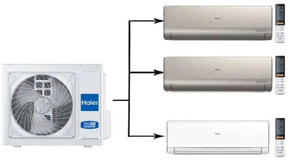 Мульти сплит-система на 3 комнаты 25+35+50 м2 Haier AS09NS6ERA-G+AS12NS6ERA-G+AS18NS6ERA-W/4U85S2SR5FA Lightera Super Match