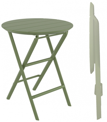 Стол пластиковый складной Siesta Contract Helen Folding Table Ø60, оливковый