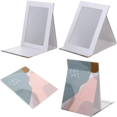 Зеркало косметическое складное «ФОРТУНА БРИ», микс 4 дизайна, энигма, 15*21см