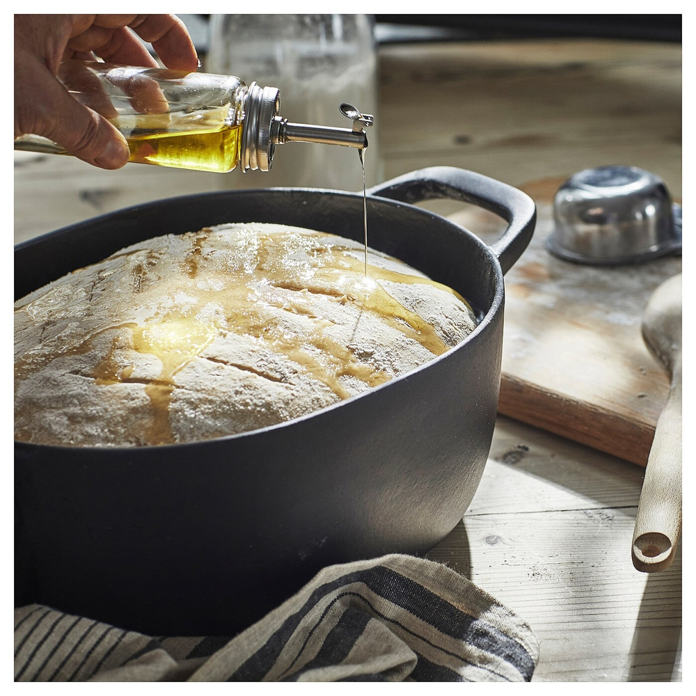 IKEA CITRONHAJ  (ИКЕА СИТРОНХАЙ)  -  Бутылка для уксуса/спирта, прозрачное стекло/нержавеющая сталь, 16 см