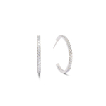 Серьги Hoop Crystal-Silver 30мм Coeur de Lion