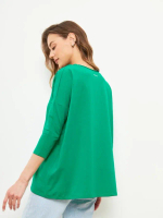 Лонгслив оверсайз с рукавом 3/4 зеленый