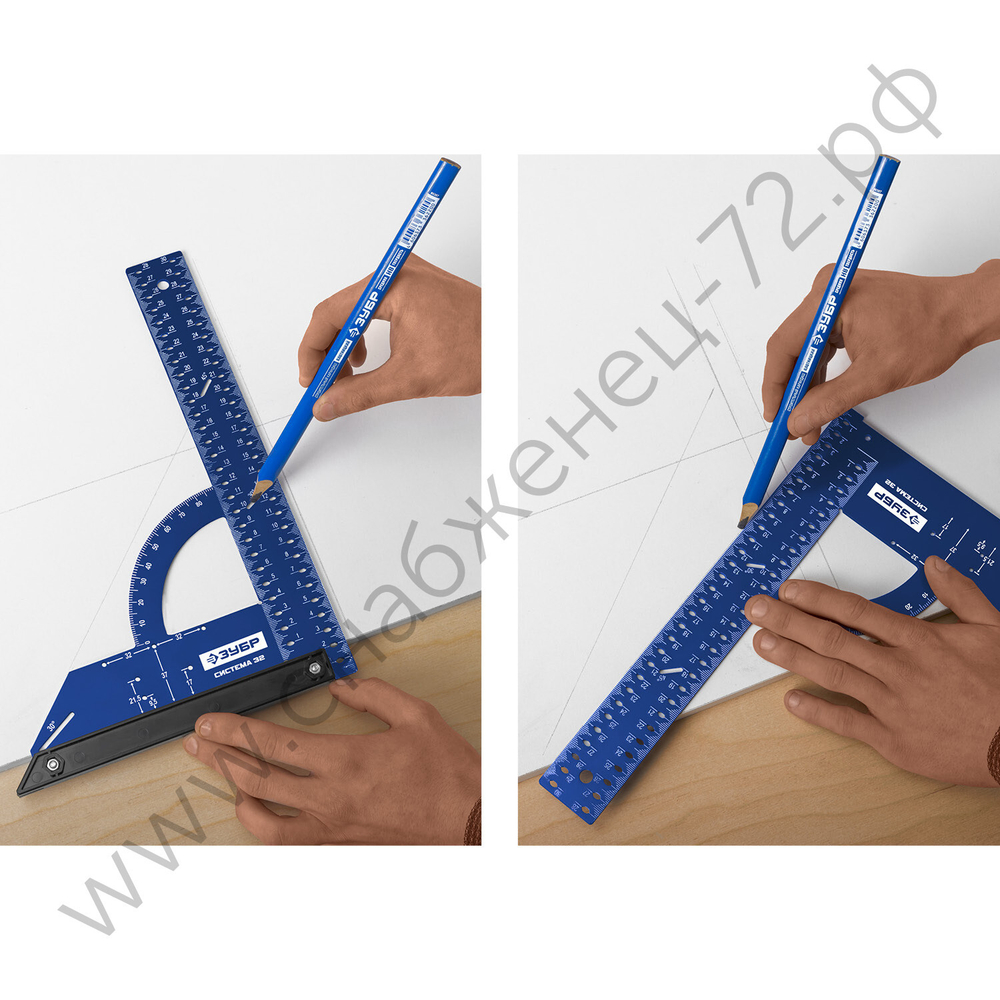 ЗУБР Система-32, разметочный мебельный угольник, Профессионал (34398-30)