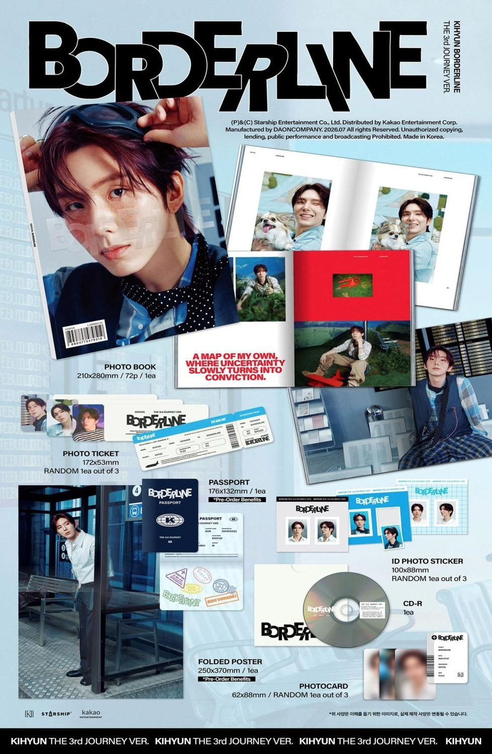 Альбом KIHYUN - BORDERLINE EP Album THE 3RD JOURNEY Version
