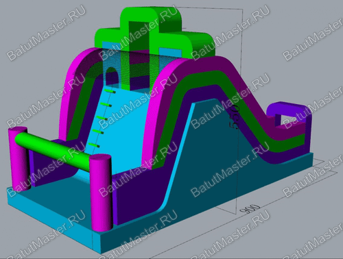 Детский надувной батут-горка "Двойной эффект-2" 11*5*6 м
