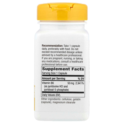 Nature's Way, витамин B-6, 50 мг, 100 капсул
