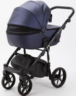 Детская коляска Adamex Bibione Deluxe 2 в 1 BI-SM09 (Т.СИН.ПЕРЛ.ПЕРФ.КОЖА)