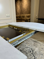 Стол круглый раздвижной "Лофт", белый каспий