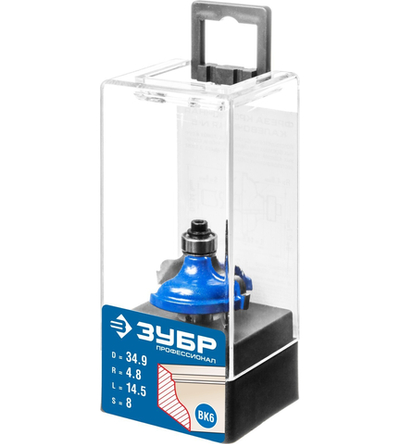 ЗУБР 34.9 x 15 мм, радиус 4.8 мм, фреза кромочная калевочная №5, Профессионал (28706-34.9)