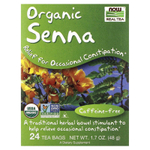 NOW Foods, Real Tea, органическая сенна, без кофеина, 24 чайных пакетика, 48 г (1,7 унции)