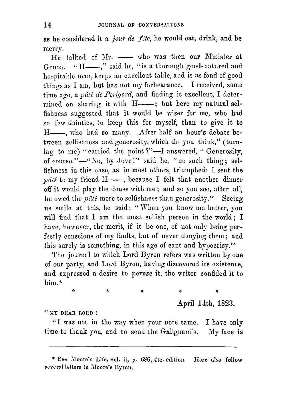 Journal of correspondence and conversations between Lord Byron and the countess of Blessington | Blessington