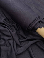 Трикотаж п/э Gucci темно-синий с лого