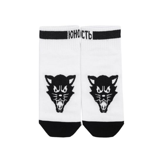 Носки ЮНОСТЬ Кот короткие Белый S (37-39)