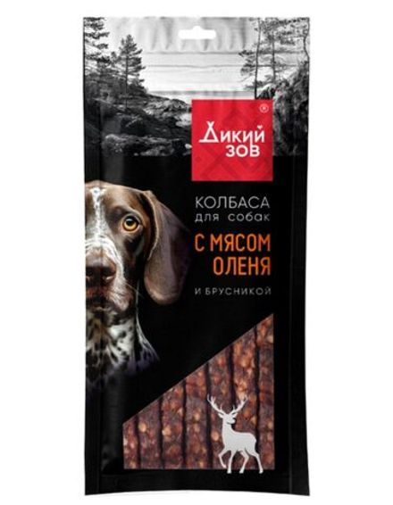 TITBIT колбаса для собак Дикий Зов с мясом оленя и брусникой - 85 гр