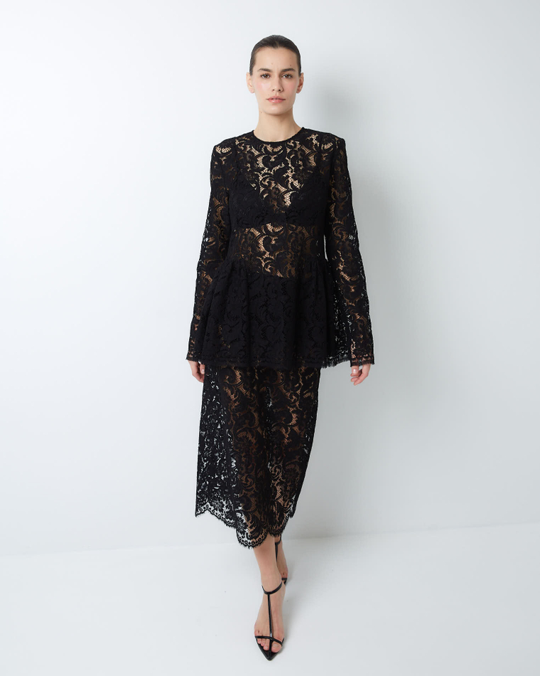 Топ из кружева Рьешар Мареско черный