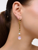 Серьги "Bubble violet-green" с селенитом Gold