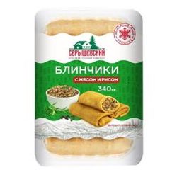 БЛИНЧИКИ МЯСО/РИС 340 ГР /СЕРЫШЕВО/