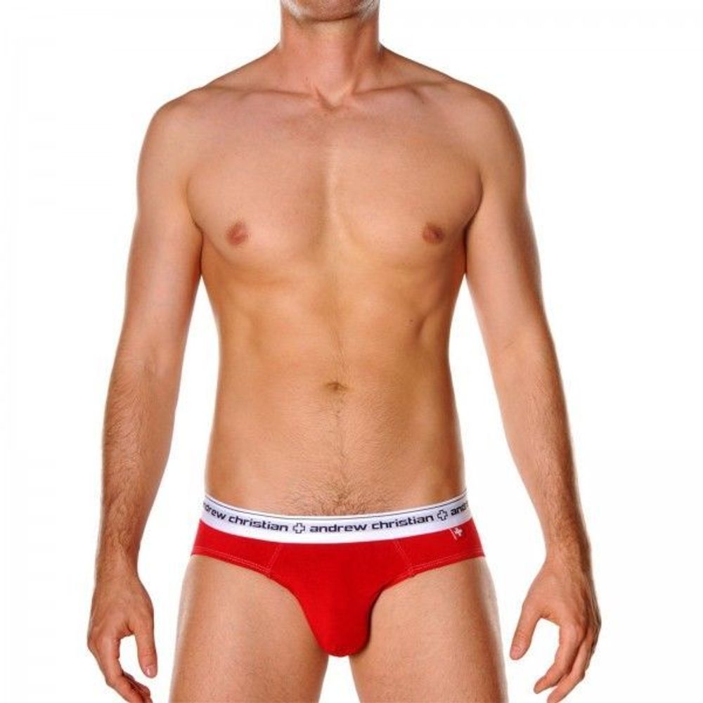 Мужские трусы брифы красные Andrew Christian Red Brief