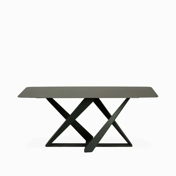 Обеденный стол Como 180х90 см, черная керамика