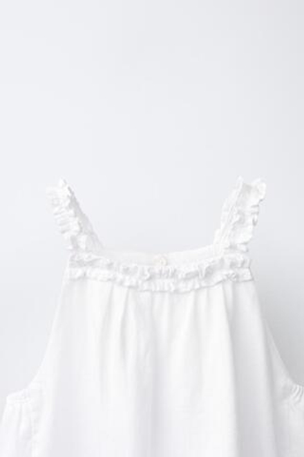 ZARA ТОП ИЗ ЛЬНА С ГОРЛОВИНОЙ ХАЛТЕР, ЖЕЛТОВАТО-БЕЛЫЙ