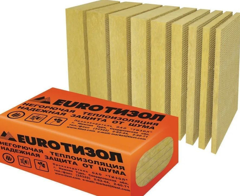 ТИЗОЛ EURO-ВЕНТ плотность 80 кг/м3 1000х600х50 мм