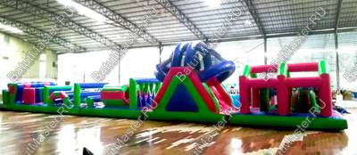 Коммерческая надувная полоса препятствий "Азарт" 25*3,5*4,5 м