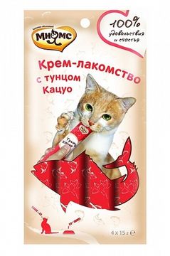 Мнямс Крем -лакомство для кошек с тунцом Кацуо 15 гр