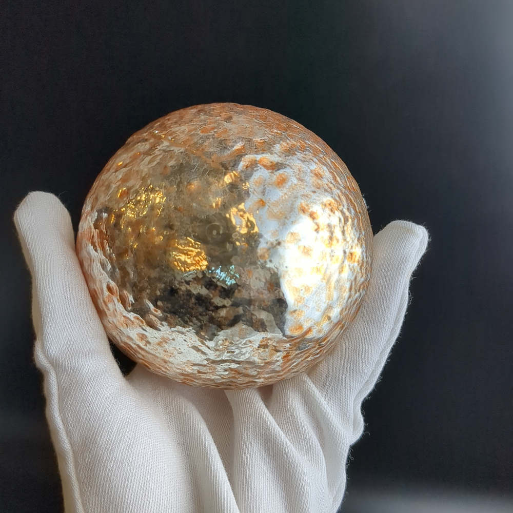 Ёлочная игрушка грецкий орех, гигантская Кремлёвская, 13 см, стекло, винтаж СССР 1960-1980 гг