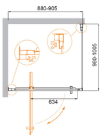 Душевой уголок Cezares MOLVENO-AH-1-90/100-C-Cr-IV, 90х100х195, профиль хром, стекло прозрачное