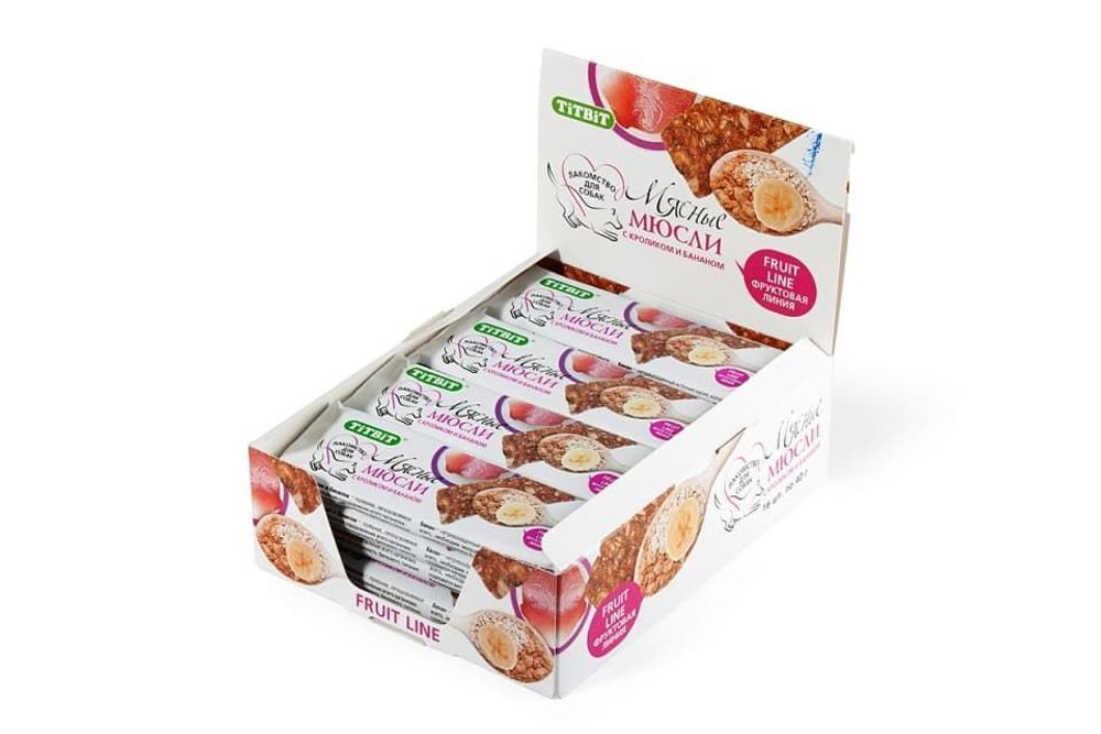 Мюсли Fruit с кроликом и бананом (16 шт)