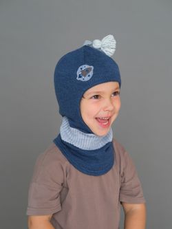 Шлем весенний/осенний вязаный (Джинс) КЕРО